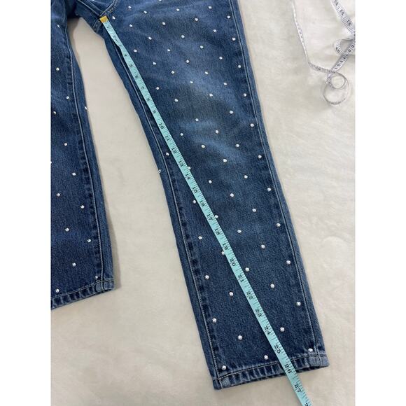 Current Elliott Denim Vintage Cropped Slim Stud Jeans Medium Blue 25 / 0 - Picture 8 of 8